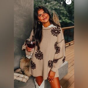 ** impressions boutique  small medium nantucket print mini sweater dress dresses